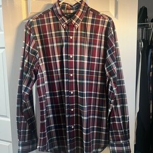 Polo by Ralph Lauren Men's Plaid Shirt - Red and Green